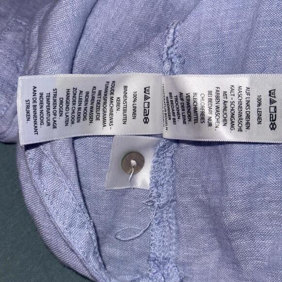 Sigrid Olsen 100% Linen Tunic Top Boho Lagenlook Bohemian Cottagecore Blue XL - Picture 6 of 12